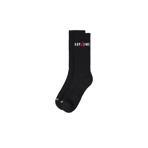 Supreme x Jordan Crew Socks (2 Pack) Black