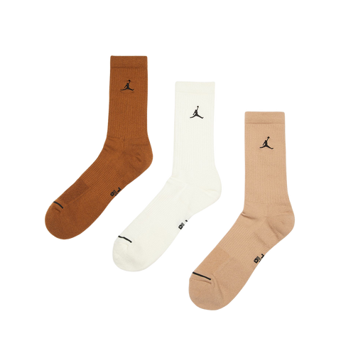 Jordan Everyday Crew Socks (3-Pack) Beige/Brown