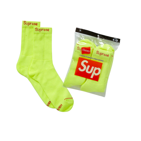 Supreme®/Hanes® Crew Socks (4 Pack) Yellow