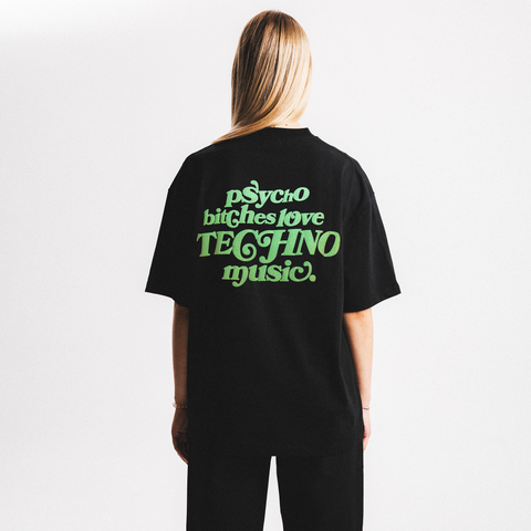 FUCK THE INTERNET! PSYCHO BITCHES TEE BLACK/GLOW IN THE DARK