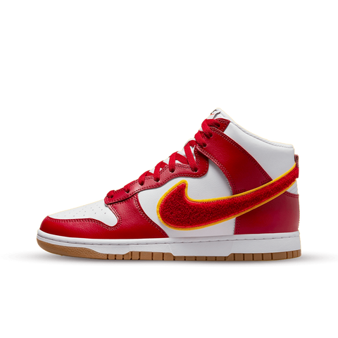 Nike Dunk High Chenille Swoosh White Gym Red