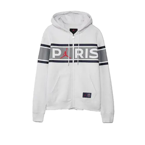 Nike Paris Saint-Germain Full-Zip Fleece Hoodie White