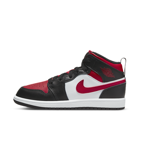 Nike Air Jordan 1 Mid Black Fire Red (PS)