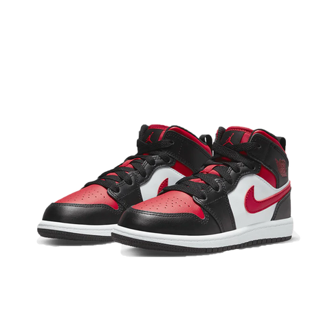 Nike Air Jordan 1 Mid Black Fire Red (PS)