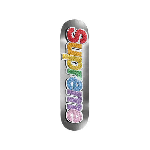 Supreme Bling Box Logo Skateboard Platinum