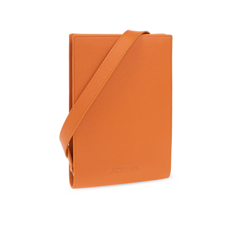 Jacquemus Leather Phone Holder Pouch Orange